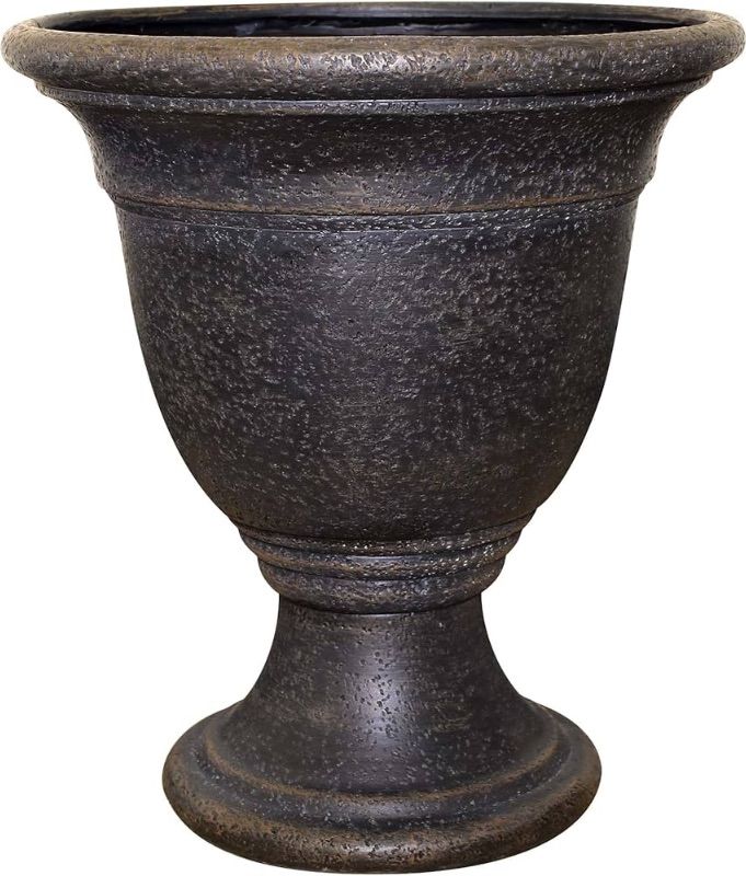 Photo 1 of *STOCK PHOTO FOR REF* Southern Patio 16" Jean Pierre Indoor/Outdoor Urn Planter with Drainage Hole & Plug, 21.14 qt. Capacity