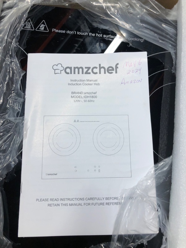 Photo 2 of Double Induction Cooktop AMZCHEF Induction Stove Top 2 Burners for RV, Built-in Electric Cooktops With 9 Power Levels, Sensor Touch, 99-min Timer, Safety Lock, Ceramic Glass, 120V, Shared 1800W
