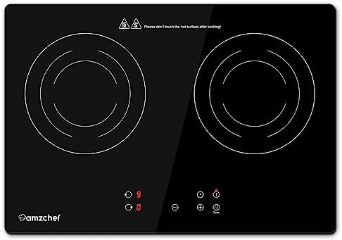 Photo 1 of Double Induction Cooktop AMZCHEF Induction Stove Top 2 Burners for RV, Built-in Electric Cooktops With 9 Power Levels, Sensor Touch, 99-min Timer, Safety Lock, Ceramic Glass, 120V, Shared 1800W
