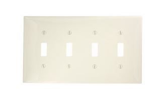 Photo 1 of **NON-REFUNDABLE BUNDLE OF 3** 4-Gang Midway Toggle Nylon Wall Plate, Light Almond
