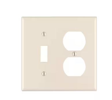 Photo 1 of **NON-REFUNDABLE BUNDLE OF 8** 2-Gang 1-Toggle 1 Duplex Combination Wall Plate, Light Almond