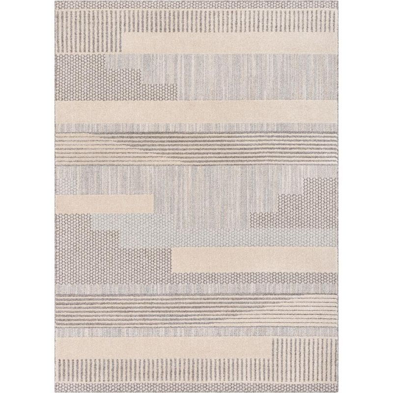 Photo 1 of Well Woven Harlow Briar Contemporary Geometric Abstract Beige 5 3 X 7 3 Area Rug
