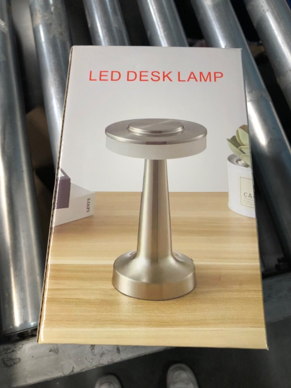 Photo 2 of  Riakrum Led Portable Metal Table Lamp Silver 