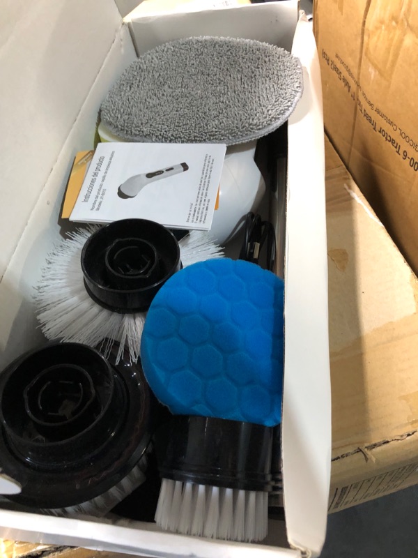 Photo 3 of **PARTS ONLY NON-REFUNDABLE READ NOTES**Electric Spin Scrubber Cordless,  with 9 Brush Heads for Bathtub Tile Floor Car Classic Whiteblack