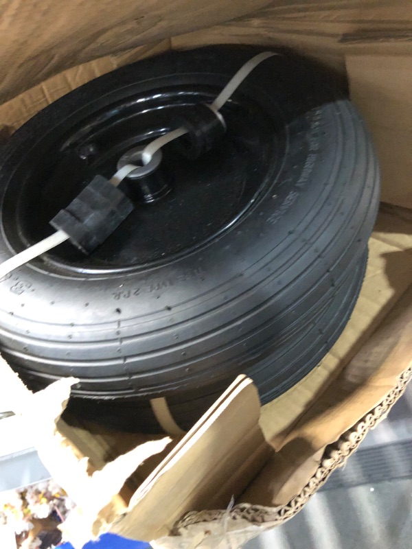 Photo 3 of 2-Pack 14.5-Inch Wheelbarrow Tire.3.50-8" Pneumatic Tires and wheels with 3"- 6" Center Hub and 3/4" Bushings for Wheelbarrow Lawn Mover Replacement. 00038361-19