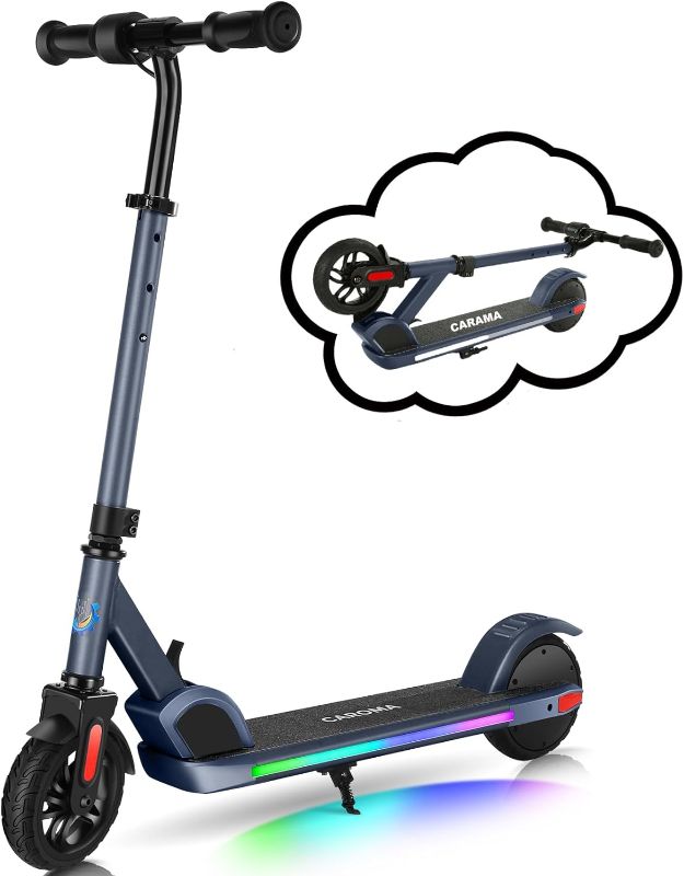 Photo 1 of Caroma E32/E35 Electric Scooter for Kids, Adjustable Height & Speed, Max 10 Mph & 7 Miles, 80 mins Ride Time,150W Kids Electric Scooter Ages 6-12, Colorful LED Lights, Portable E Scooter Boys & Girls
