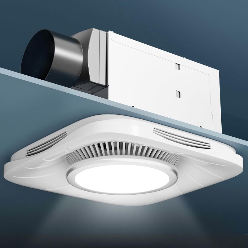 Photo 1 of Hon&Guan Bathroom Exhaust Fan with Light, 111 CFM Ventilation Fan wih 900 LM LED Light for Home, 45 Watts & 1.5 Sones
