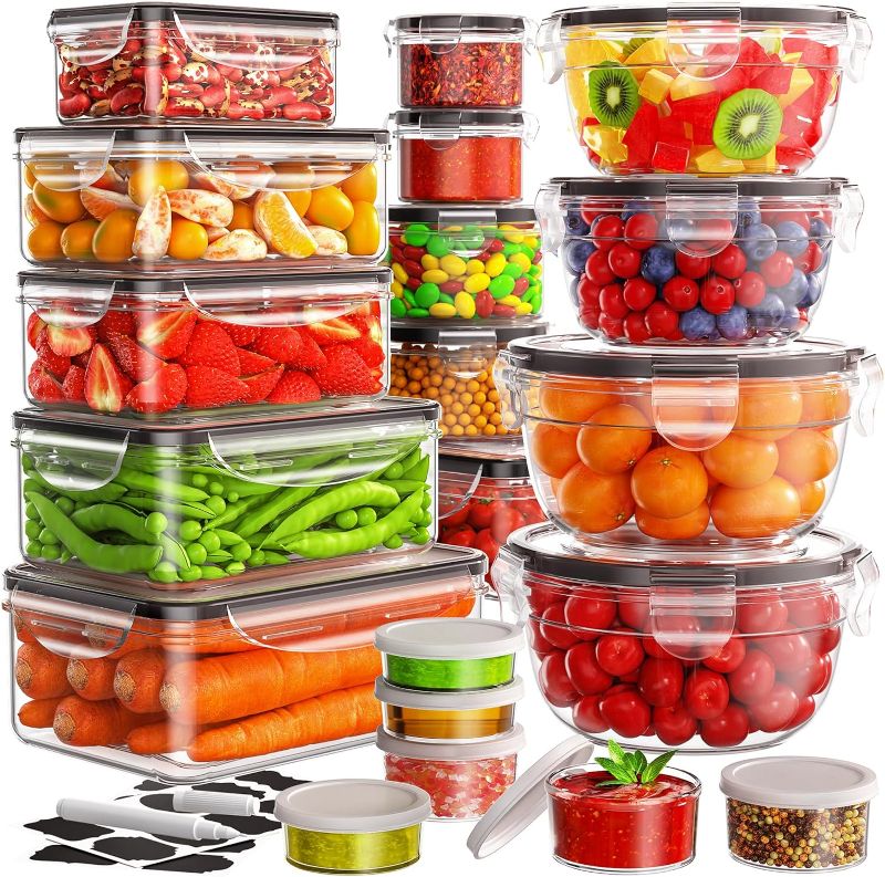 Photo 1 of 40 PCS Food Storage Containers with Lids Airtight (20 Lids &20 Containers)
