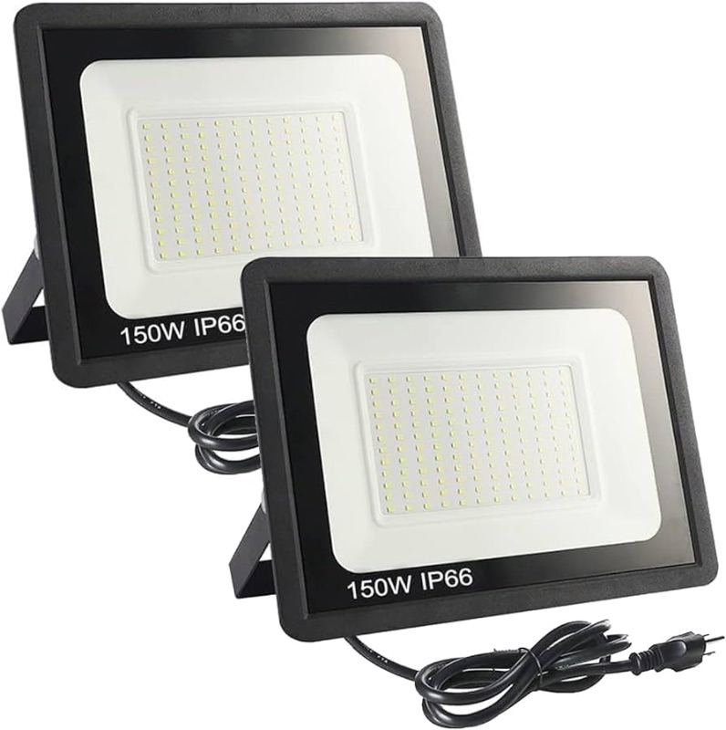 Photo 1 of ***SEE NOTES*** 2Pack 150W LED Flood Light Outdoor,15500LM LED Work Light with US Plug