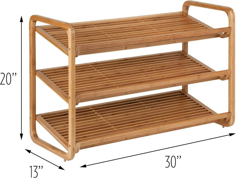 Photo 4 of (NON-REFUNDABLE) Honey-Can-Do SHO-01599 Bamboo 3-Tier Shoe Shelf