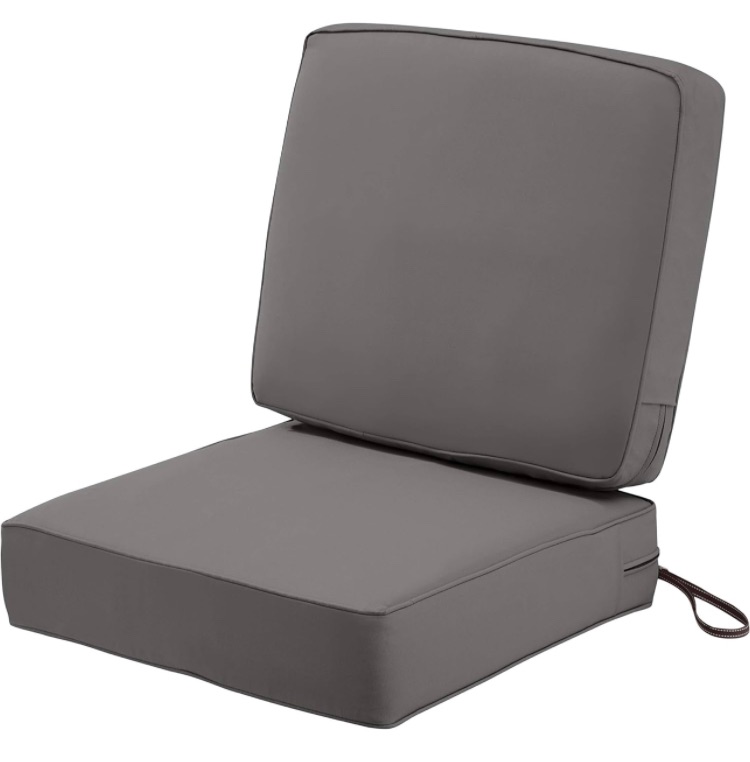 Photo 1 of ***USED - DIRTY - NO PACKAGING***
Favoyard Patio Chair Cushion 24 x 24 x 4 Inch Waterproof Outdoor Seat Cushions for Patio Furniture 3-Year Color Fastness Garden Sofa Couch Pads with Handle & Adjustable Straps Set of 2, Dark Grey