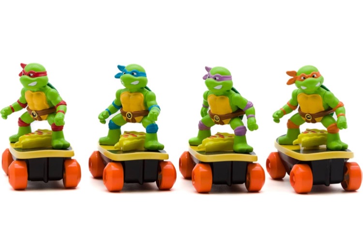 Photo 1 of Teenage Mutant Ninja Turtles Switch Kick Skaters Pack of 4 - Gyro Self-Stabilizing Rip-Cord Powered Skateboard Toy – Gift, Stock Stuffer for Ages 3+