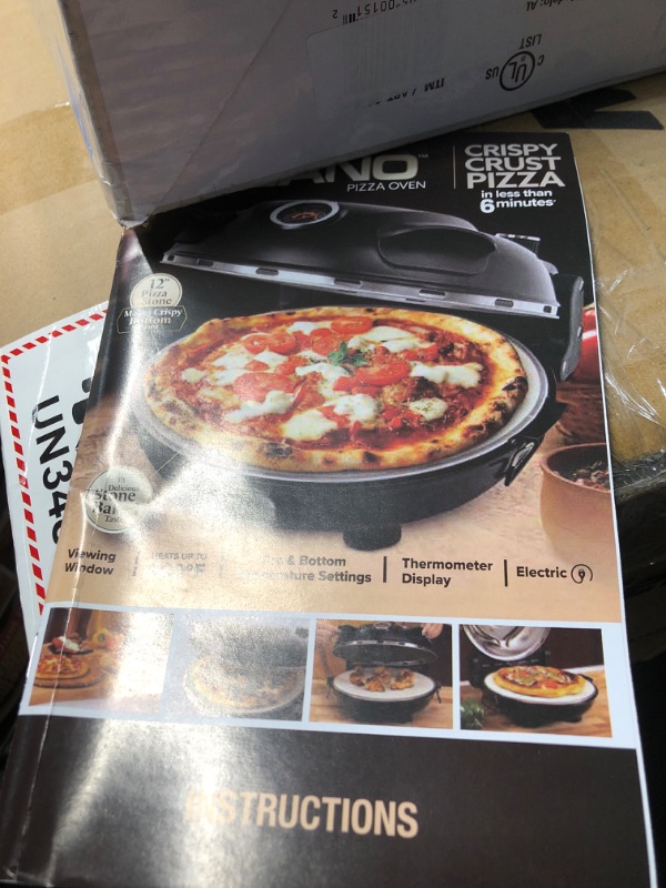 Photo 2 of Piezano Pizza Oven by Granitestone – Electric Pizza Oven, Indoor/Outdoor Portable Countertop 12 Inch Pizza Maker Heats up to 800?F with Pizza Stone to Simulate Brick Oven Taste at Home As Seen on Tv