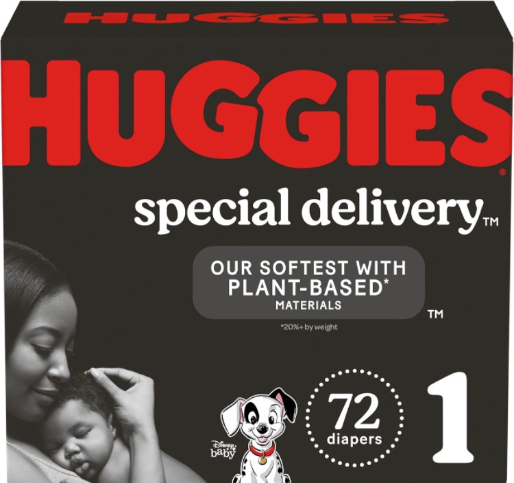 Photo 1 of Huggies Special Delivery Hypoallergenic Baby Diapers Size 1 (up to 14 lbs), 72 Ct, Fragrance Free, Safe for Sensitive Skin