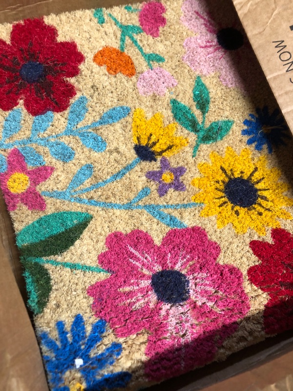 Photo 2 of *stock photo for reference only* DII Floral Design Collection Natural Coir Doormat, 17x29, Bright Blossom