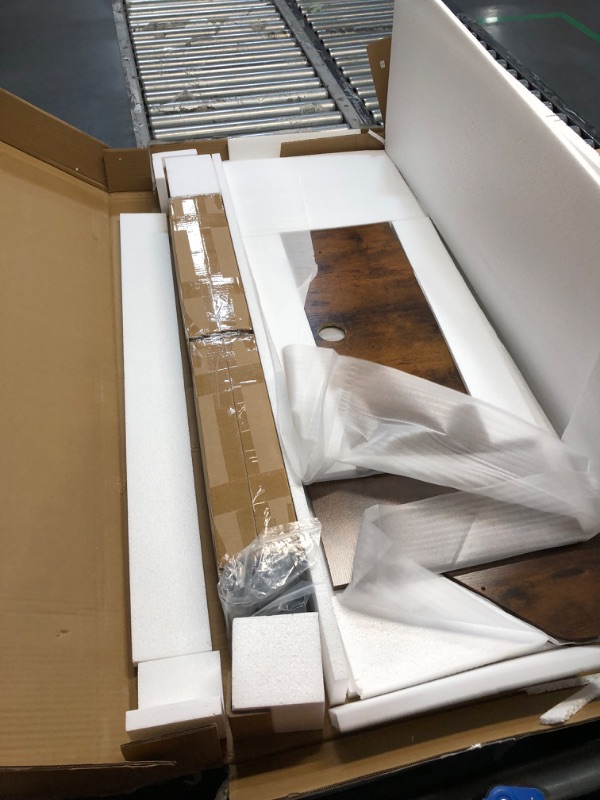 Photo 1 of Corner TV Stand with 3 Open Divided Storage, Corner TV Console with Metal Feet and Anti-Slip Pads, Corner Entertainment Stand with Cable Hole