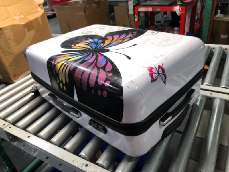 Photo 4 of ***MAJOR DAMAGE - SEE COMMENTS***
InUSA PRINTS Luggage Lightweight Hardside 28" inch Checked - Butterfly