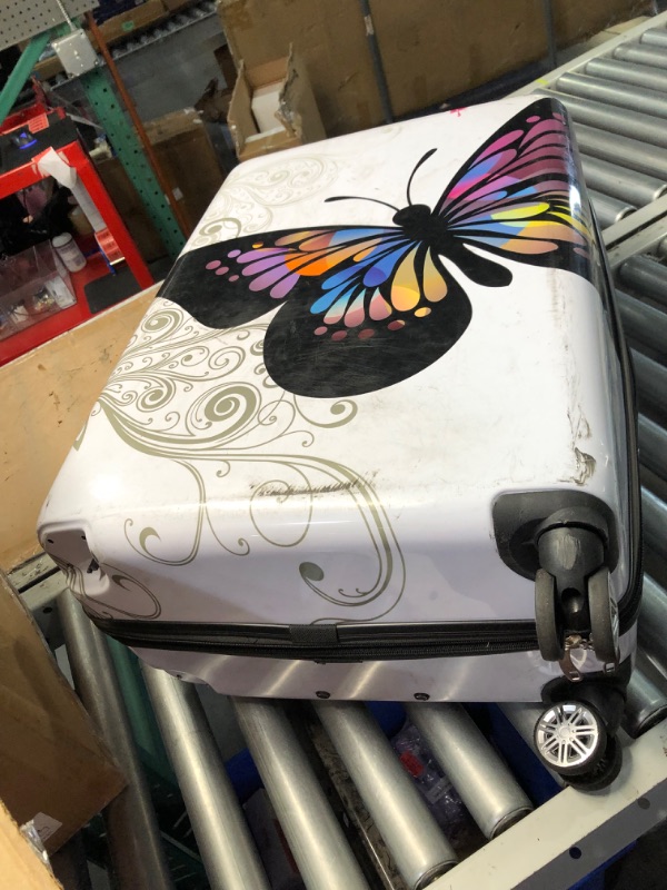 Photo 6 of ***MAJOR DAMAGE - SEE COMMENTS***
InUSA PRINTS Luggage Lightweight Hardside 28" inch Checked - Butterfly