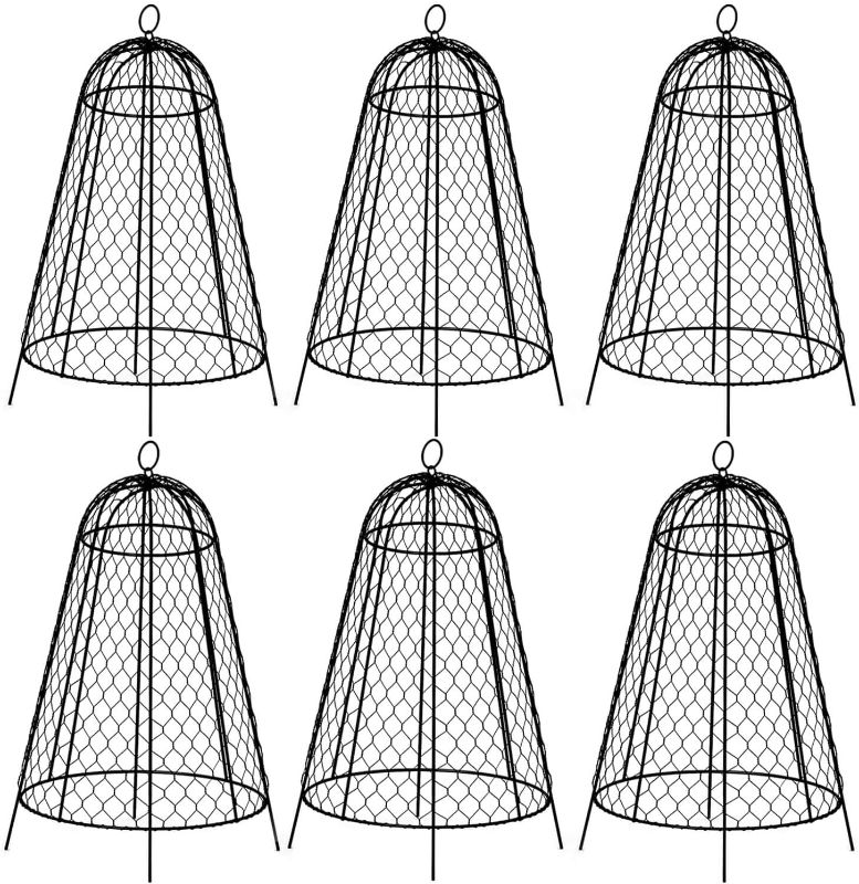 Photo 1 of (6 Packs) 14" D x 20" H Garden Cloches for Plants, Plant Cloche and Cover, Wire Plant Protectors from Animals, Protection for Your Plants and Seedlings, Heavy-Duty – Black
