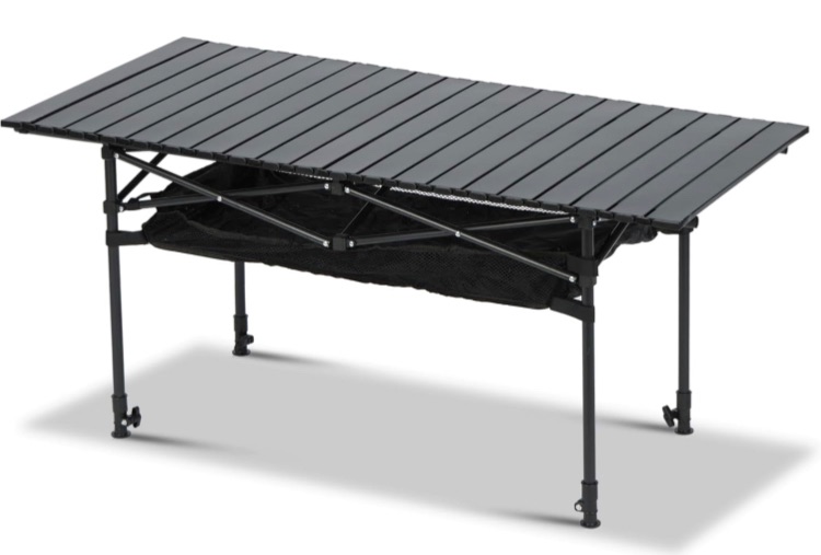 Photo 1 of *****STOCK IMAGE FOR SAMPLE*****
Camping Table Outdoor Folding Portable with Storage Space, Height Adjustable Aluminum Roll-up Table, Beach,Backyard, BBQ, Party, Patio, Picnic