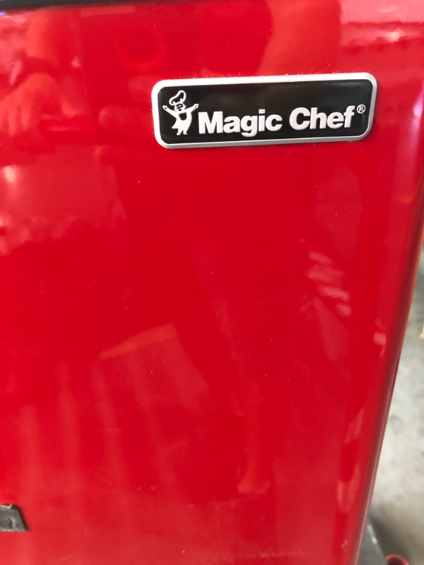 Photo 5 of **dirty and dented** Magic Chef 3.3 cu. ft. Mini Fridge in Red