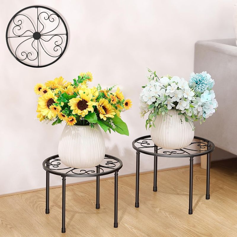 Photo 1 of (see all images)2 Pack Metal Plant Stands, Indoor Heavy Duty Flower Pot Stands for Multiple Plant