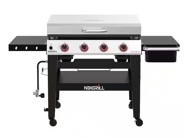 Photo 1 of **NONREFUNDABLE**FOR PARTS OR REPAIR**SEE NOTES**
Nexgrill Daytona 4-Burner Propane Gas Grill 36 in. Flat Top Griddle in Black with Stainless Steel Lid