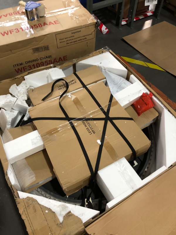 Photo 1 of **both boxes** Merax Retro 5-Piece Dining Set with Extendable Round Table and 4 Chairs for Kitchen, 42-58" x 42" x 30", Grey