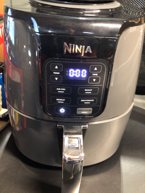 Photo 7 of ***ITEM TESTED FOR POWER, UNABLE TO TEST FURTHER***Ninja AF101 Air Fryer that Crisps, Roasts, Reheats, & Dehydrates, for Quick, Easy Meals, 4 Quart Capacity, & High Gloss Finish, Grey 4 QT Grey