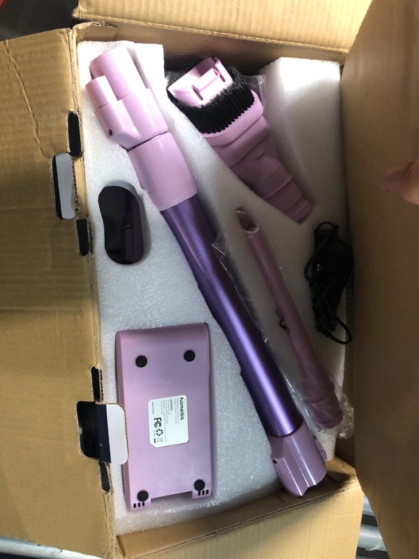 Photo 2 of ***USED - POWERS ON - UNABLE TO TEST FURTHER***
Homeika- Pro Version- 28k PA Cordless Vacuum- Digital Display- 50 Min Run Time- 3 Speeds- Telescopic – 300 Watts- Brushless Motor- 8 in 1- HEPA Filter- for All Floors- Detachable Battery Pink