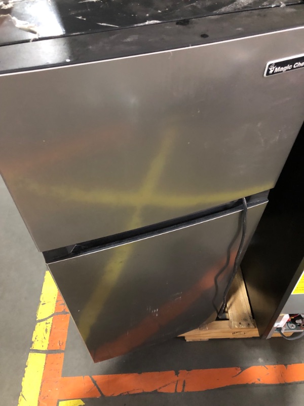 Photo 6 of ***USED - DAMAGED - SEE COMMENTS***
18.5 in. W, 4.5 cu. ft. 2-Door Mini Refrigerator, with Freezer in Platinum Steel