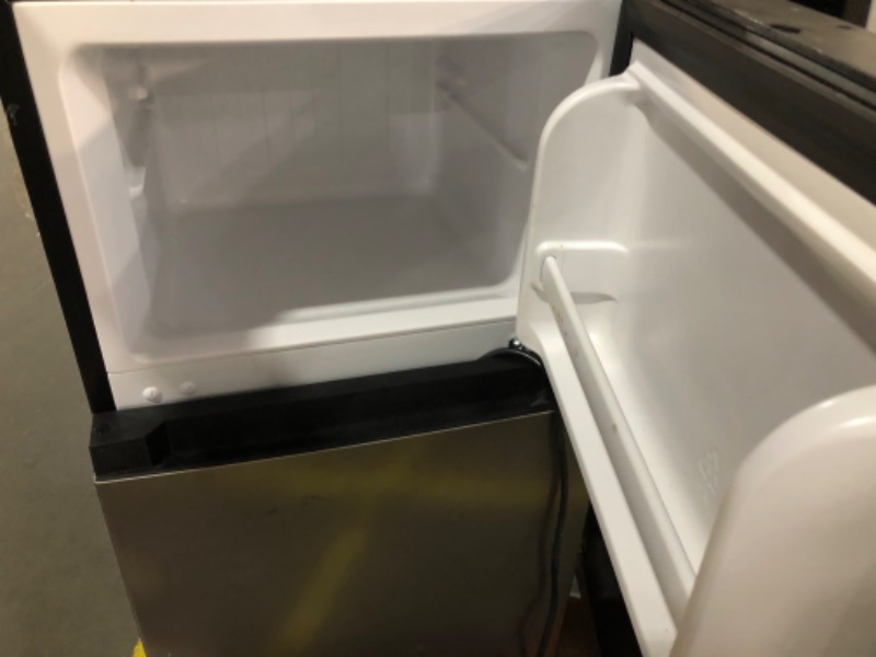 Photo 2 of ***USED - DAMAGED - SEE COMMENTS***
18.5 in. W, 4.5 cu. ft. 2-Door Mini Refrigerator, with Freezer in Platinum Steel