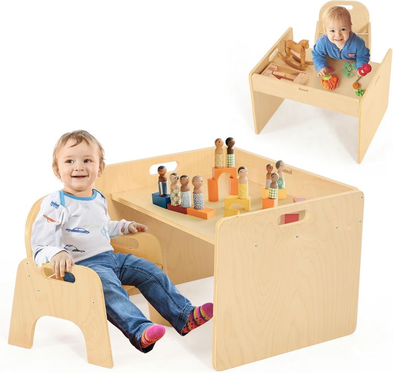 Photo 1 of ***USED - LIKELY MISSING PARTS - UNABLE TO VERIFY FUNCTIONALITY***
Bateso Montessori Weaning Table and Chair Set, Montessori Table and Chair Set for Toddlers, Montessori Children's Furniture for Reading, Crafts & Play, Suitable for Boys and Girls Aged 1-3