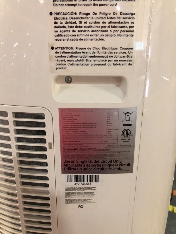 Photo 4 of **SEE NOTES** Honeywell - 10,000 BTU Portable Air Conditioner, Dehumidifier & Fan