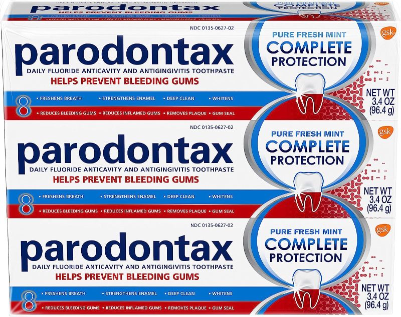 Photo 1 of ***NON REFUNDABLE*** **EXPIRES APRIL 2025** Parodontax Complete Protection Toothpaste, Pure Fresh Mint - 3.4 oz x 3
