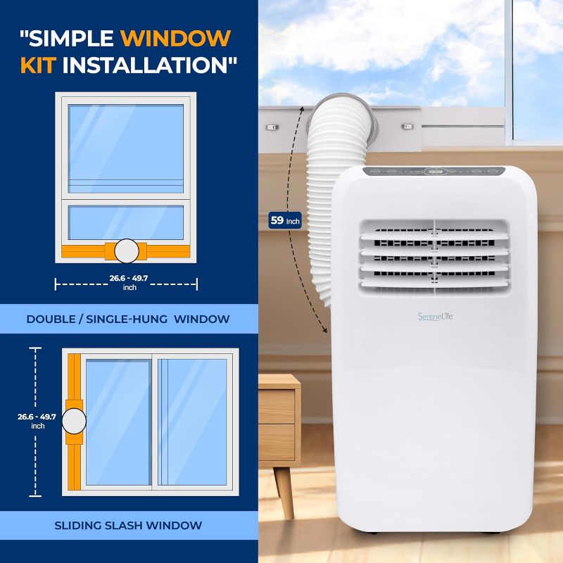 Photo 4 of (READ FULL POST) 3-in-1 Portable Air Conditioner with Built-in Dehumidifier Function, Fan Mode, Remote Control, Complete Window Mount Exhaust Kit - 8000BTU
