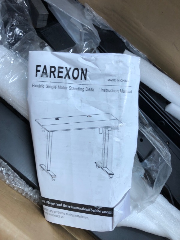 Photo 5 of **box damaged** farexon Electric Standing Desk Adjustable Height, 55 x 24 Inch Sit Stand up Desk with Large Mouse Pad (Brown?
