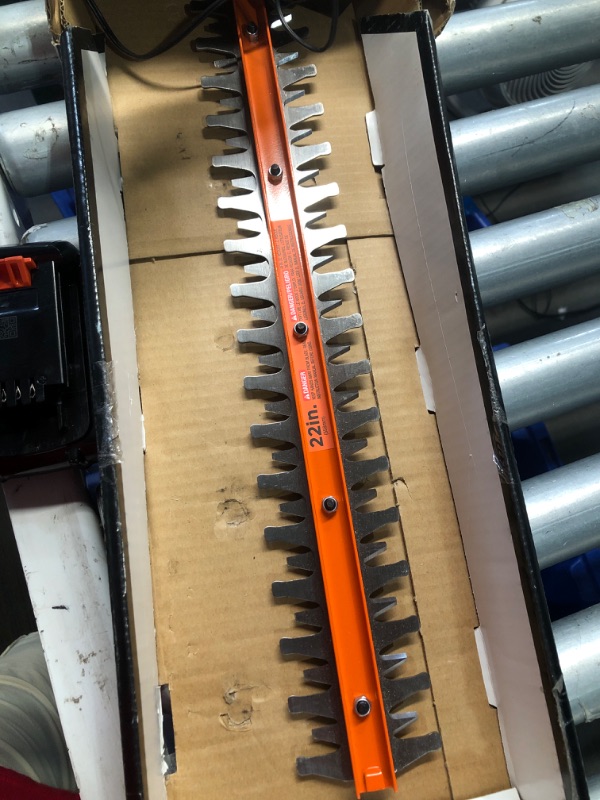 Photo 4 of **MISSING BATTERY**
BLACK+DECKER 20V MAX Cordless Hedge Trimmer, 22 Inch Steel Blade, Reduced Vibration, Battery and Charger Included (LHT2220)

