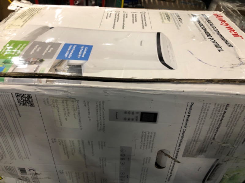 Photo 3 of **USED FOR PARTS ONLY NON-REFUNDABLE**Honeywell 10,000 BTU Portable Air Conditioner for Bedroom, Living Room, Office, Kitchen, 115V, Cools Up To 450 Sq. Ft. with Remote Control, Dehumidifier and Fan, 24-hour Timer, White 10,000 BTU 450 Sq. Ft.