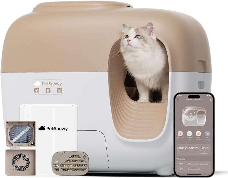 Photo 1 of (2024 Premium Version) Snow+ Automatic Cat Litter Box Self Cleaning Litter Box - Less Smell, Minimal Tracking, 3-Min Setup & Easy Deep Clean