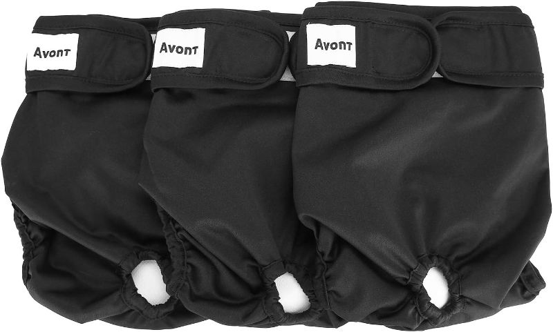 Photo 1 of ***STOCK PHOTO REFERENCE ONLY*** Avont 3 Pack Washable Female Dog Diapers (Medium/13-19 Waist), Premium Reusable Highly Absorbent Doggie Diapers Wraps Durable Dog Diaper Cover - (COLORED) 