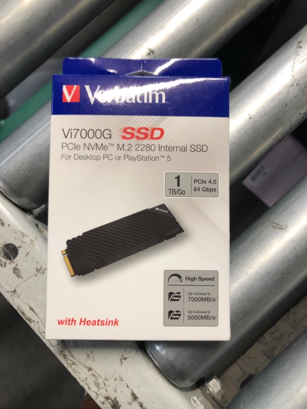 Photo 4 of ***FACTORY SEALED*** Verbatim 1TB SSD Vi7000 Internal Solid State Hard Drive PCIe NVMe M.2 2280 Designed for Gamers and High Performance Users up to 7000MB/s Read 5000MB/s Write