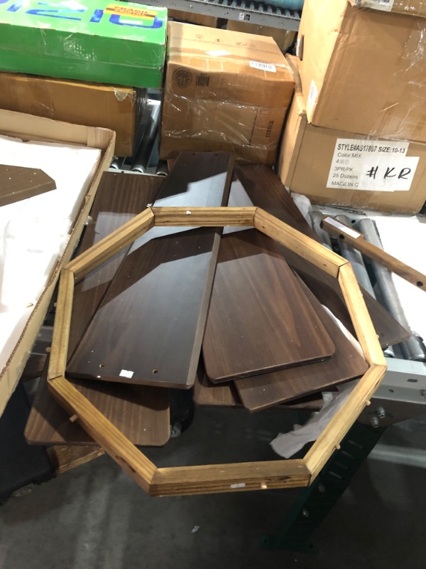 Photo 6 of ***USED - MISSING TABLE TOP - OTHER PARTS LIKELY MISSING AS WELL***
Walker Edison Modern Paneled-Wood Pedestal Base Round Top Dining Table, 48 Inch, Brown