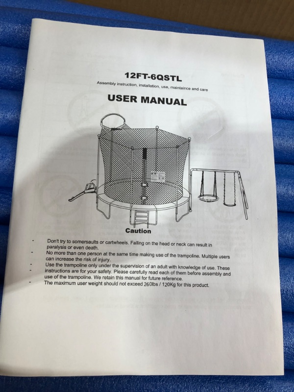 Photo 3 of ***USED - BOX 2 OF 2 ONLY - SEE COMMENTS***
Skepphlay 16ft 14ft 12ft Trampoline Outdoor for Kids and Adults, Large Heavy Duty Round Trampoline with Basketball Hoop, Enclosure Net for Backyard, ASTM Approved Trampoline Set