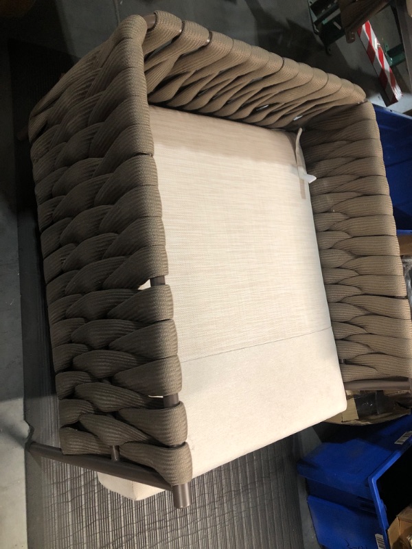 Photo 2 of ***MISSING BACK CUSHION - TORN - SEE PICTURES - NO PACKAGING***
EAST OAK Chair Patio Furniture Seat, 1 Piece, Woven Design