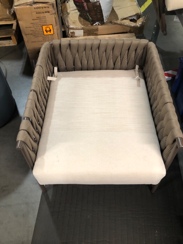 Photo 1 of ***MISSING BACK CUSHION - TORN - SEE PICTURES - NO PACKAGING***
EAST OAK Chair Patio Furniture Seat, 1 Piece, Woven Design