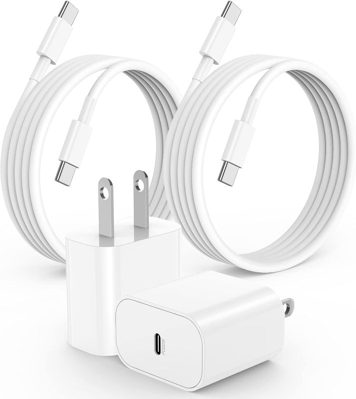 Photo 1 of **MISSING PIECES** Fast Charger iPhone,iPhone Charger Cable,3Pack iPhone Charger Fast Charging 6Foot iPhone Charging USB C Charger Adapter 6FT Type C to Lightning Cable for iPhone 14 Pro Max/14 Plus/13/12 Mini/11/XS/SE *Missing 1 charger*
