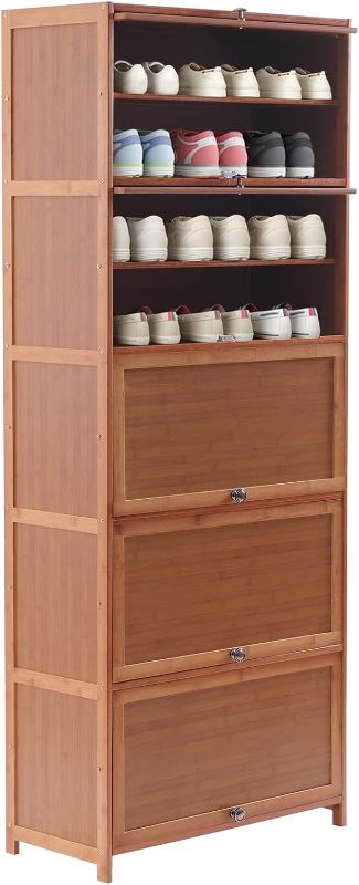 Photo 1 of ***UNABLE TO IDENTIFY EXACT ITEM - STOCK PHOTO FOR REFERENCE ONLY - ACTUAL ITEM MAY DIFFER - SEE PICTURES***
Bamboo Shoe Storage Cabinet Freestanding Shoes Rack with Flip Door Shoes Shelf Organizer Brown