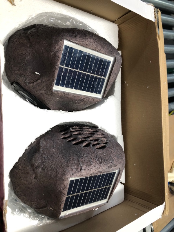 Photo 3 of ***USED - LIKELY MISSING PARTS - UNABLE TO TEST***
Alpine Corporation Weather-Resistant Bluetooth Solar-Powered Outdoor Wireless Rock Speaker – Set of 2