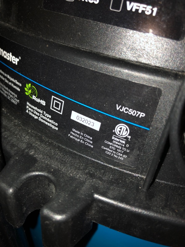 Photo 3 of **NO EXTENTION CORD***Vacmaster VJC507P 5-Gallon* 3 Peak HP** Wet/Dry Shop Vacuum, Blue, 5 gal & Woods 267 16/3 Outdoor Heavy Duty, Waterproof Flexible Vinyl Jacket, 3-Pronged, 25-Foot Extension Cord, Bush, Orange 5 Gal 3 PHP Vac + Vinyl Jacket